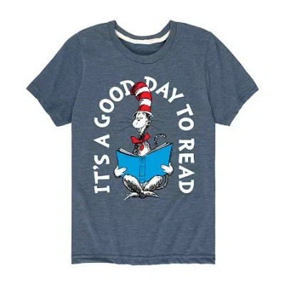 Air Waves Little & Big Kid Boys Crew Neck Short Sleeve Regular Fit Dr. Seuss Graphic T-shirt In Blue