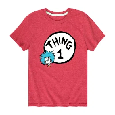 Air Waves Little & Big Kid Boys Crew Neck Short Sleeve Regular Fit Dr. Seuss Graphic T-shirt In Red