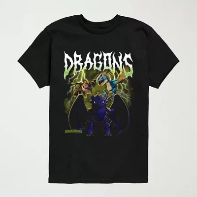 Air Waves Little & Big Kid Boys Crew Neck Short Sleeve Regular Fit Graphic T-shirt In Black