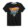 Air Waves Little & Big Kid Boys Crew Neck Short Sleeve Regular Fit Hot Wheels Graphic T-shirt In Black