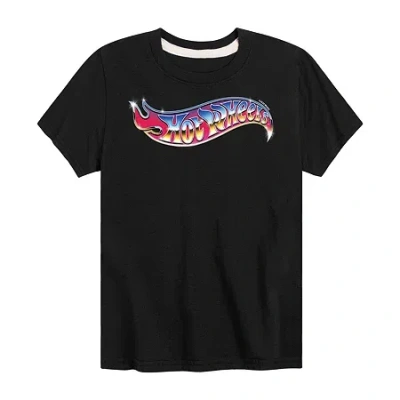 Air Waves Little & Big Kid Boys Crew Neck Short Sleeve Regular Fit Hot Wheels Graphic T-shirt In Black