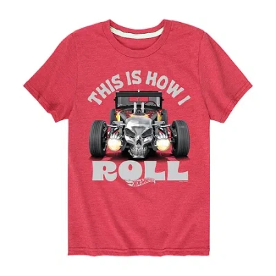 Air Waves Little & Big Kid Boys Crew Neck Short Sleeve Regular Fit Hot Wheels Graphic T-shirt In Red