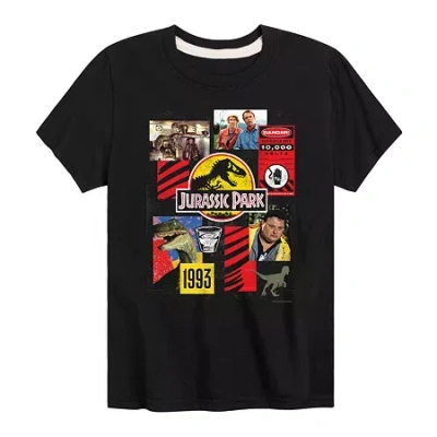 Air Waves Little & Big Kid Boys Crew Neck Short Sleeve Regular Fit Jurassic World Graphic T-shirt In Black