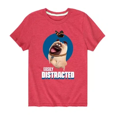 Air Waves Little & Big Kid Boys Crew Neck Short Sleeve Regular Fit Secret Life Of Pets Graphic T-shirt In Red