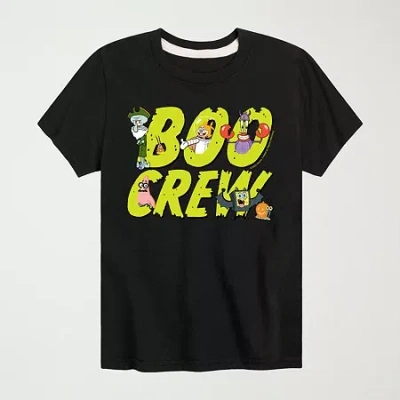 Air Waves Little & Big Kid Boys Crew Neck Short Sleeve Regular Fit Spongebob Graphic T-shirt In Animal Print