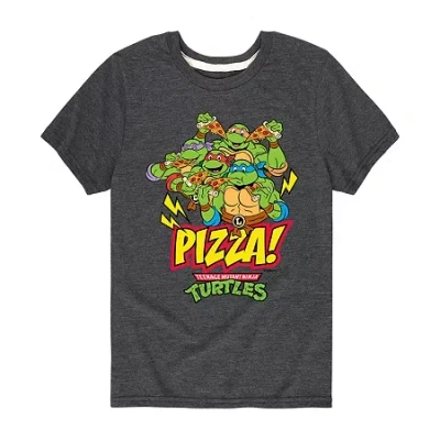 Air Waves Little & Big Kid Boys Crew Neck Short Sleeve Regular Fit Teenage Mutant Ninja Turtles Graphic T-shir In Gray