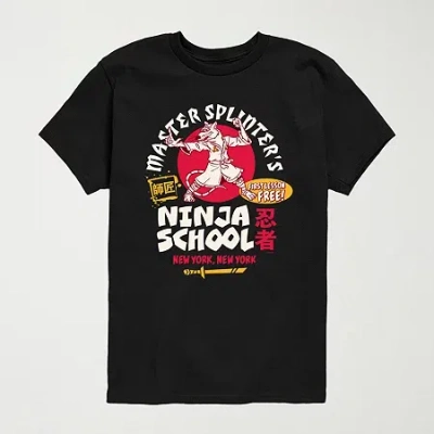 Air Waves Little & Big Kid Boys Crew Neck Short Sleeve Regular Fit Teenage Mutant Ninja Turtles Graphic T-shir In Black
