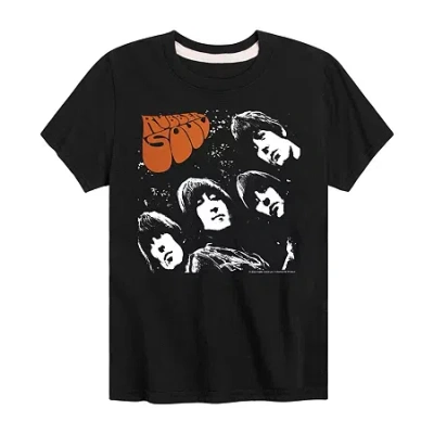 Air Waves Little & Big Kid Boys Crew Neck Short Sleeve Regular Fit The Beatles Graphic T-shirt In Black