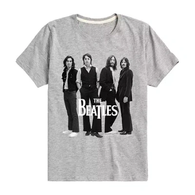 Air Waves Little & Big Kid Boys Crew Neck Short Sleeve Regular Fit The Beatles Graphic T-shirt In Gray