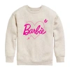 Air Waves Little & Big Kid Girls Crew Neck Fleece Long Sleeve Barbie Sweatshirt In Neutral