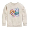 Air Waves Little & Big Kid Girls Crew Neck Fleece Long Sleeve Paw Patrol Sweatshirt In Neutral