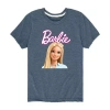 Air Waves Little & Big Kid Girls Crew Neck Short Sleeve Regular Fit Barbie Graphic T-shirt In Blue