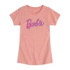 Air Waves Little & Big Kid Girls Crew Neck Short Sleeve Regular Fit Barbie Graphic T-shirt In Pink