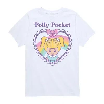 Air Waves Locket Big Kid Girls Crew Neck Short Sleeve T-shirt In White