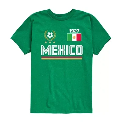 Air Waves Mexico Soccer Little & Big Kid Boys Crew Neck Short Sleeve Regular Fit Graphic T-shirt In Green
