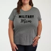 Air Waves Military Mom Womens Plus Crew Neck Short Sleeve T-shirt In Gray