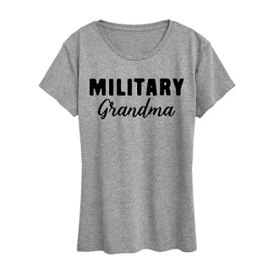 Air Waves Military Womens Short Sleeve Regular Fit Graphic T-shirt In Gray