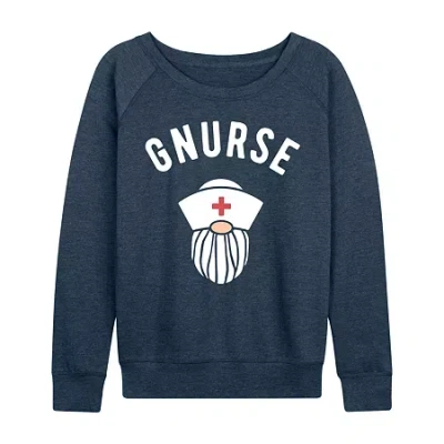 Air Waves Nurse Womens Long Sleeve Regular Fit Graphic T-shirt In Animal Print