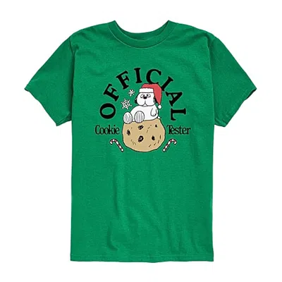Air Waves Official Cookie Tester Olaf Little & Big Kid Boys Crew Neck Short Sleeve Regular Fit Peanuts Graphic In Green