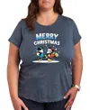 Air Waves Plus Size Disney Merry Christmas Graphic T-shirt In Blue