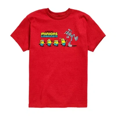 Air Waves Robot Little & Big Kid Boys Crew Neck Short Sleeve Regular Fit Minions Graphic T-shirt In Red