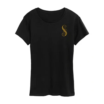 Air Waves Shiz University Womens Crew Neck Short Sleeve Regular Fit Wicked Graphic T-shirt In Black