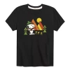 Air Waves Snoopy Little & Big Kid Boys Crew Neck Short Sleeve Regular Fit Peanuts Graphic T-shirt In Black