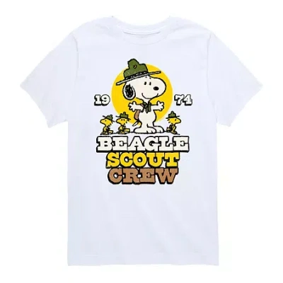 Air Waves Snoopy Little & Big Kid Boys Crew Neck Short Sleeve Regular Fit Peanuts Graphic T-shirt In Green