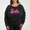 Air Waves Teacher Womens Plus Crew Neck Long Sleeve Barbie T-shirt In Gray