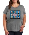 Air Waves Trendy Plus Size Graphic T-shirt In Gray