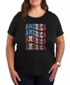 Air Waves Trendy Plus Size Graphic T-shirt In Black
