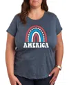 Air Waves Trendy Plus Size Graphic T-shirt In Blue