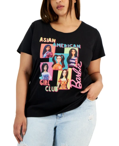 Air Waves Trendy Plus Size Asian American Pacific Islander Barbie Graphic T-shirt In Black