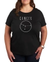AIR WAVES TRENDY PLUS SIZE ASTROLOGY CANCER GRAPHIC T-SHIRT