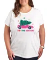 Air Waves Trendy Plus Size Barbie Holiday Graphic T-shirt In White