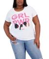 AIR WAVES AIR WAVES TRENDY PLUS SIZE BLACK HISTORY BARBIE GIRL POWER GRAPHIC T-SHIRT
