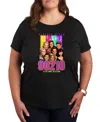 Air Waves Trendy Plus Size Graphic T-shirt In Black