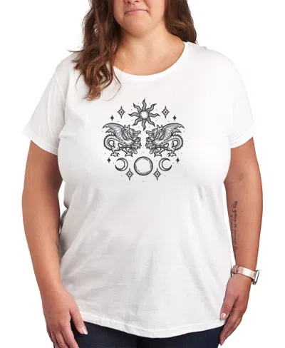 Air Waves Trendy Plus Size Celestial Graphic T-shirt In White