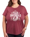 Air Waves Trendy Plus Size Christmas Vacation Graphic T-shirt In Red