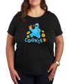 Air Waves Trendy Plus Size Graphic T-shirt In Black