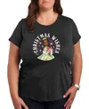 Air Waves Trendy Plus Size Disney Tiana Christmas Wishes Graphic T-shirt In Gray