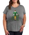 Air Waves Trendy Plus Size Elf Graphic T-shirt In Gray