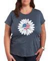 Air Waves Trendy Plus Size Graphic T-shirt In Blue
