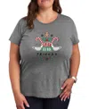 Air Waves Trendy Plus Size Friends Christmas Graphic T-shirt In Gray