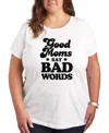 Air Waves Plus Size Trendy Graphic T-shirt In White