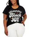 Air Waves Trendy Plus Size Graphic-print T-shirt In Black