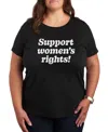 Air Waves Trendy Plus Size Graphic T-shirt In Black