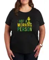 Air Waves Trendy Plus Size Grinch Graphic T-shirt In Black