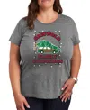 Air Waves Trendy Plus Size Griswold Family Christmas Vacation Graphic T-shirt In Gray