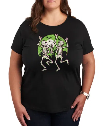 Air Waves Trendy Plus Size Halloween Graphic T-shirt In Black